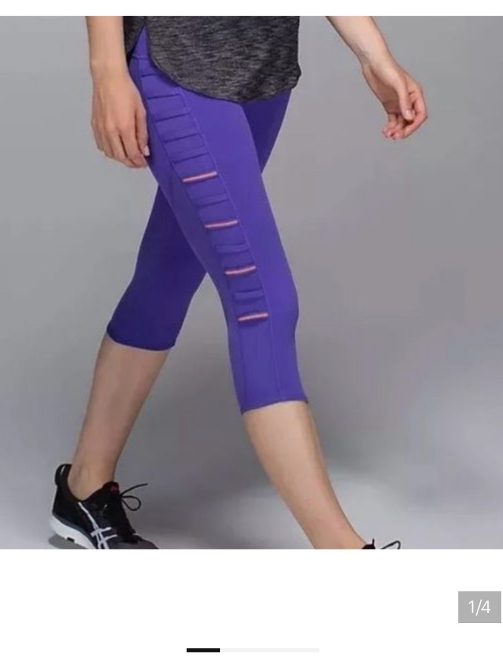 Lululemon Cropped Leggings Size 6 – Purple Cutout Detail